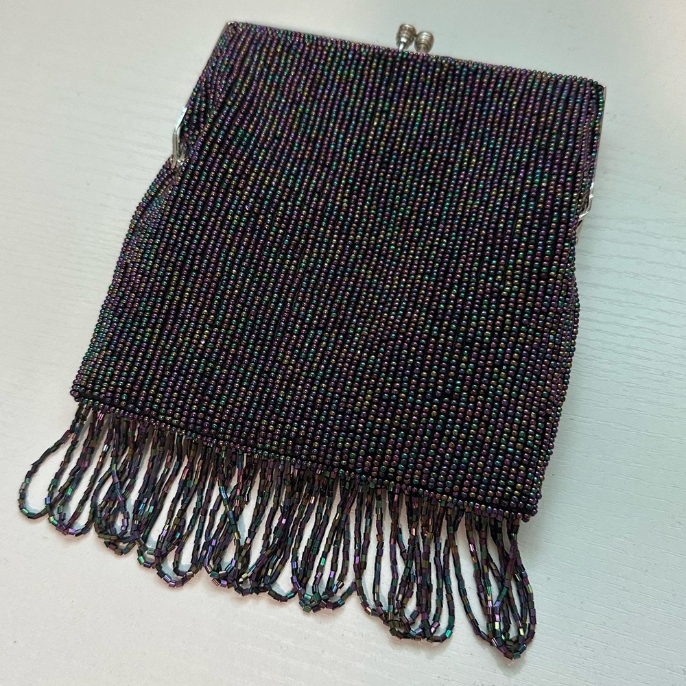 Inge Christopher Purple Beaded Fringe Bag - Picture 8 of 12